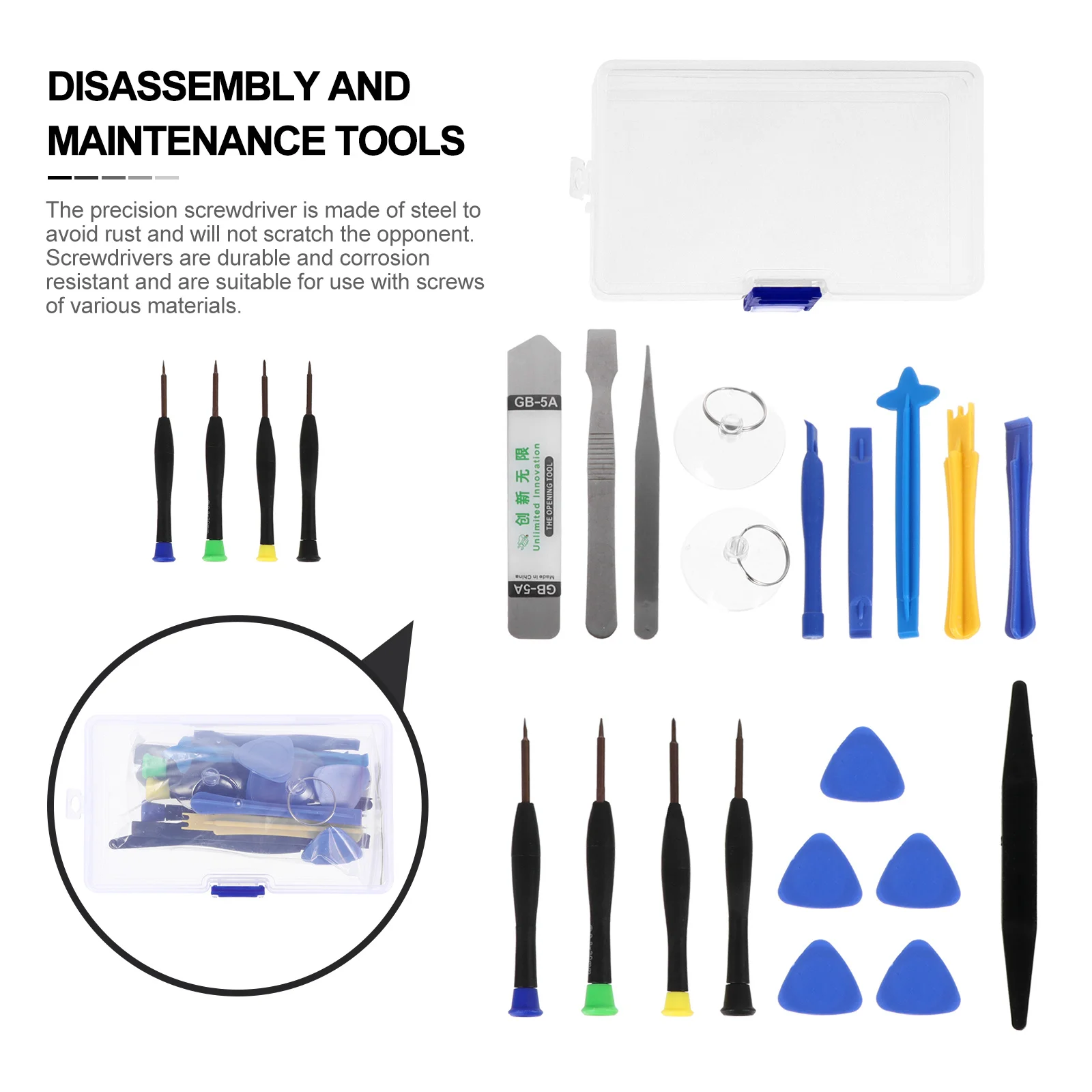 

21Pcs Repair Tool Kit Precision Screwdrivers Steel Durable Non-Slip Handle Portable Phone Watch Eyeglass Repair Set