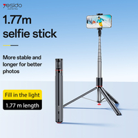 Yesido sf30 Auto Pop Up Selfie Stick Tripod Hidden Phone Clip Expandable for Mobile Phone with Bluetooth Magnetic Remote
