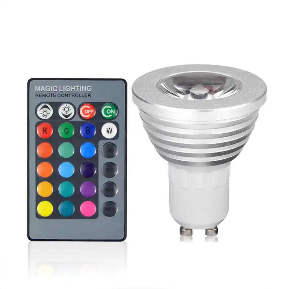 E27 GU10 RGB LED Bulbs 16 colour Smart LED Lamp RGB 220V LEDColorful Light Bulb Works With 24 keys RGB LED lighting Smartthings