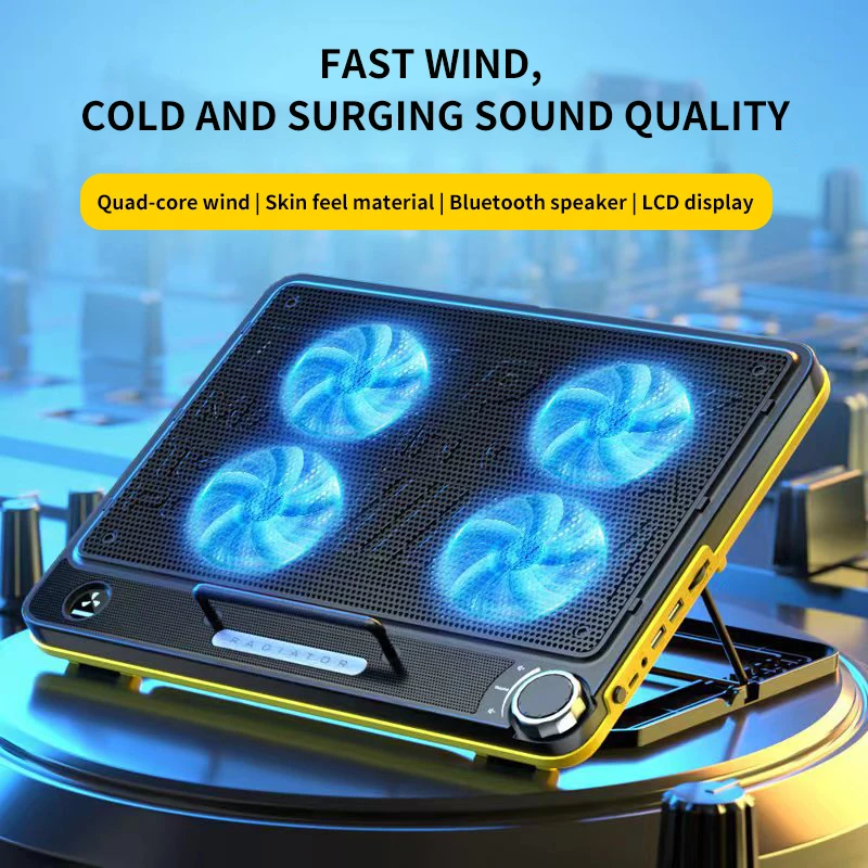 

Bluetooth Speaker Integrated Notebook Radiator, Computer RaisedBracket Fan Cooler, 17.3 Inch Game Machine Universal