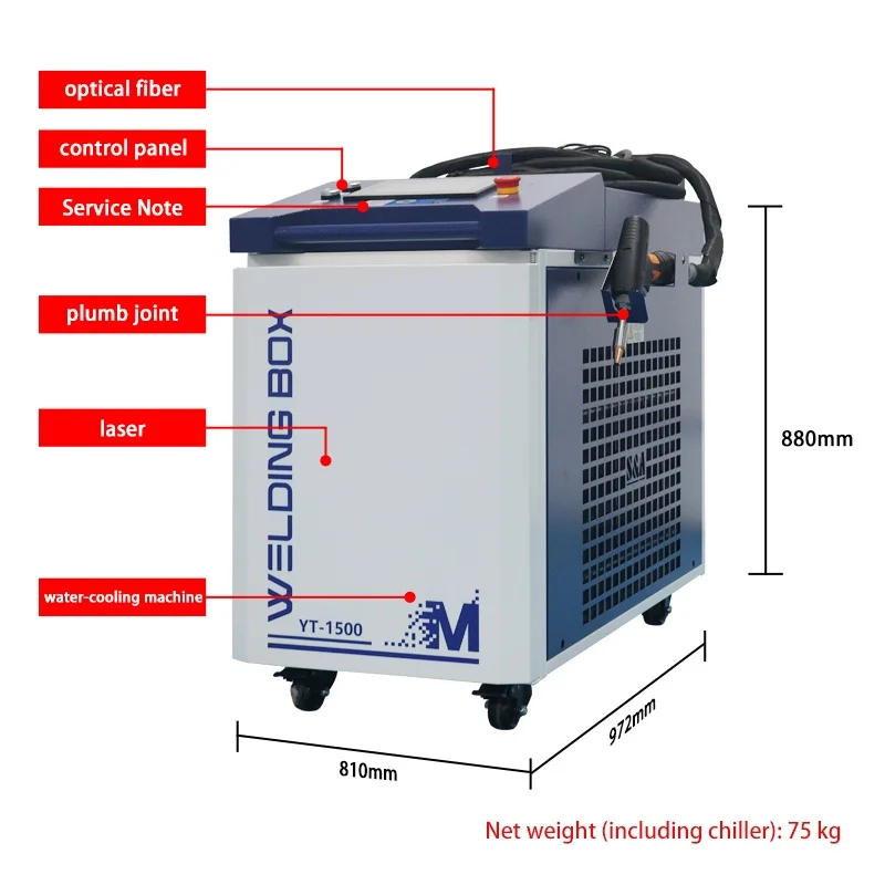 

Portable 1500W/2000W Handheld 4 in 1 Fiber Laser Welding Machine for Aluminum and Stainless Metal Aluminum Carbon Steel Titanium