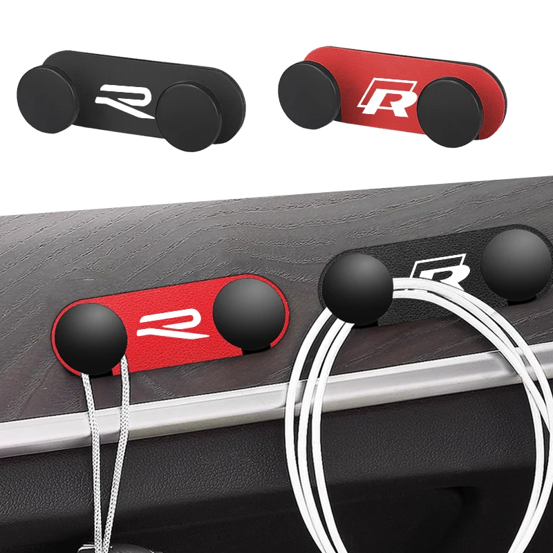

1PCS Car Logo Metal Hooks Double Hooks Interior Accessories For VW Rline Arteon Jetta Atlas Eos Caddy GTD Sharan Transporter