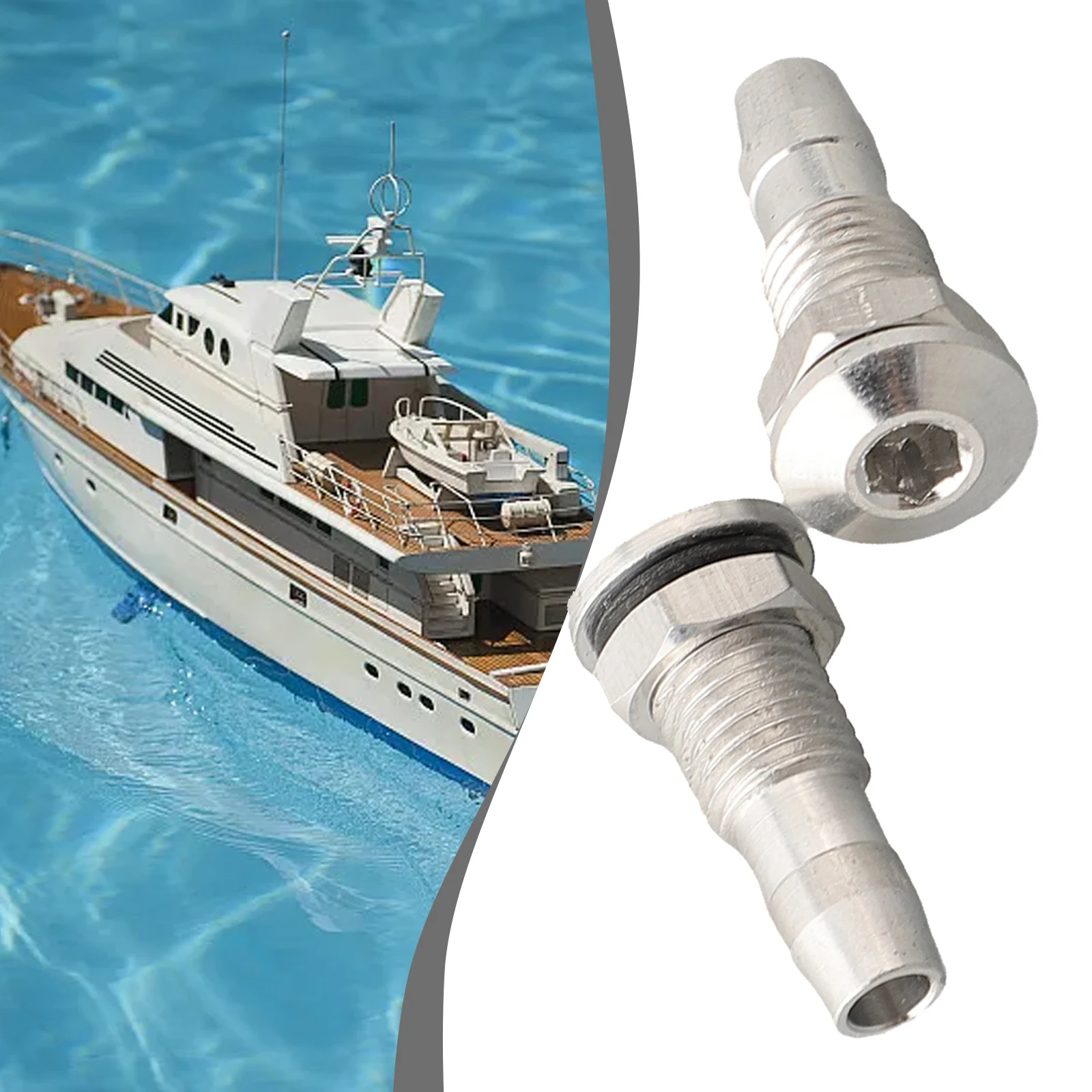 2pcs Aluminum Alloy Water Motor Cooling Outlet Nozzle, 20mm25mm Joint, Efficient Heat Dissipation for RC Model Boat