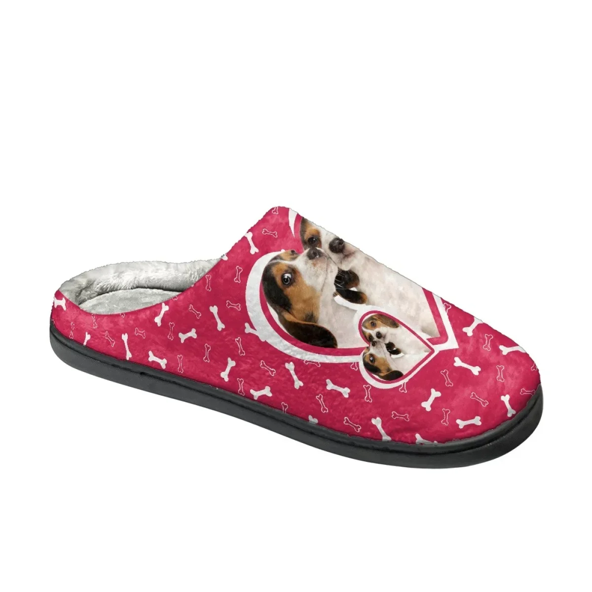 Winter Warm Men Shoes Creative Dog Print Indoor Cotton Slippers Zapatos Mujer Non-Slip Couple Women Home Footwear Dropshipping