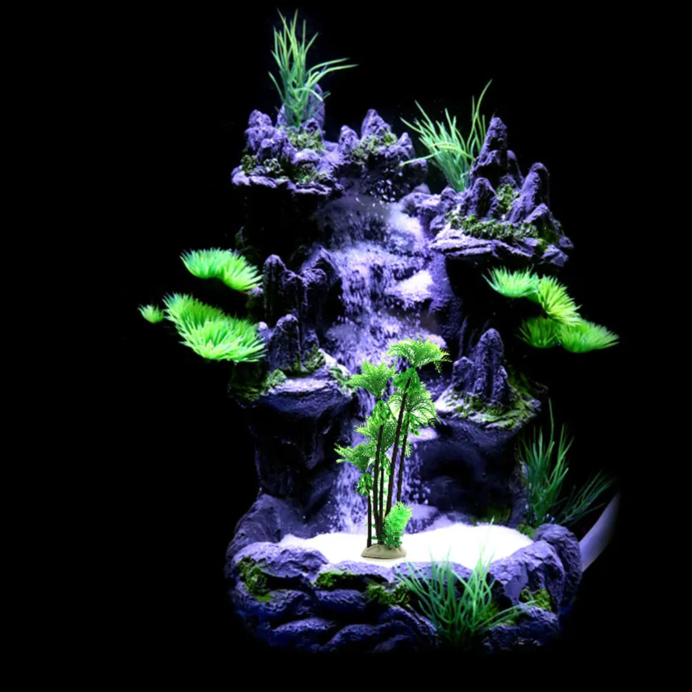 

2pcs Simulation Tree Plastic Aquarium Decor Plastic Aquarium Decor For Fish Tank Landscape Decoration Wear-Resistant Trees
