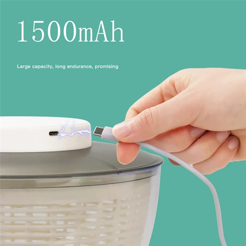 Electric Salad Spinner Food Strainers Salad Making Tool Automatic Multifunctional Vegetable Salad Ehydrator 6L