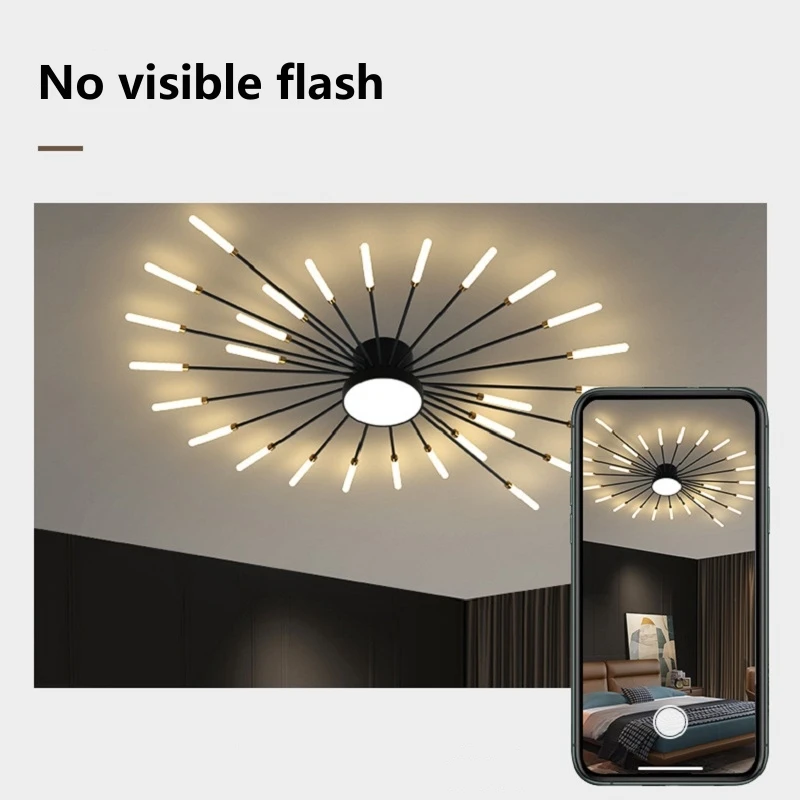 AC85-265V Nordic LED Ceiling Light Bedroom Living Dining Room Fireworks Shape Lamp Ceiling Chandelier Indoor Decor Lighting