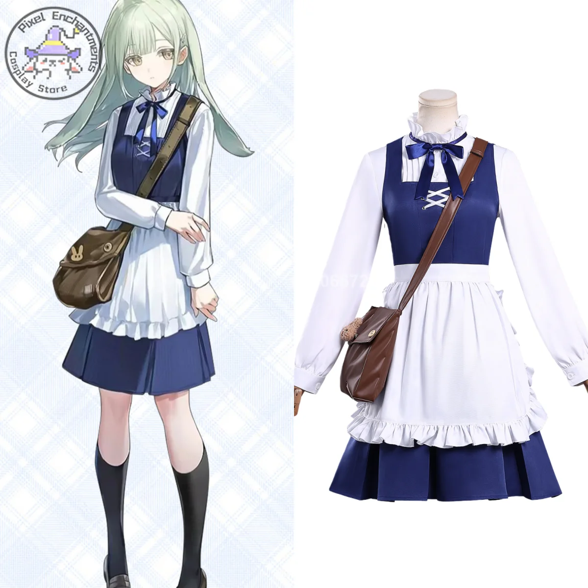 

BanG Dream! Ave Mujica Cosplay Costume Anime Wakaba Mutsumi Blue School Uniform Dress Roleplay Wig Comic Con Halloween Party