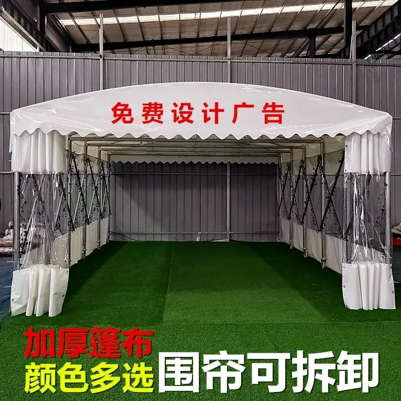 Customized Mobile Telescopic Sliding Canopy Outdoor Rainproof Sunshade for Parking Factory Warehouse Activity Event