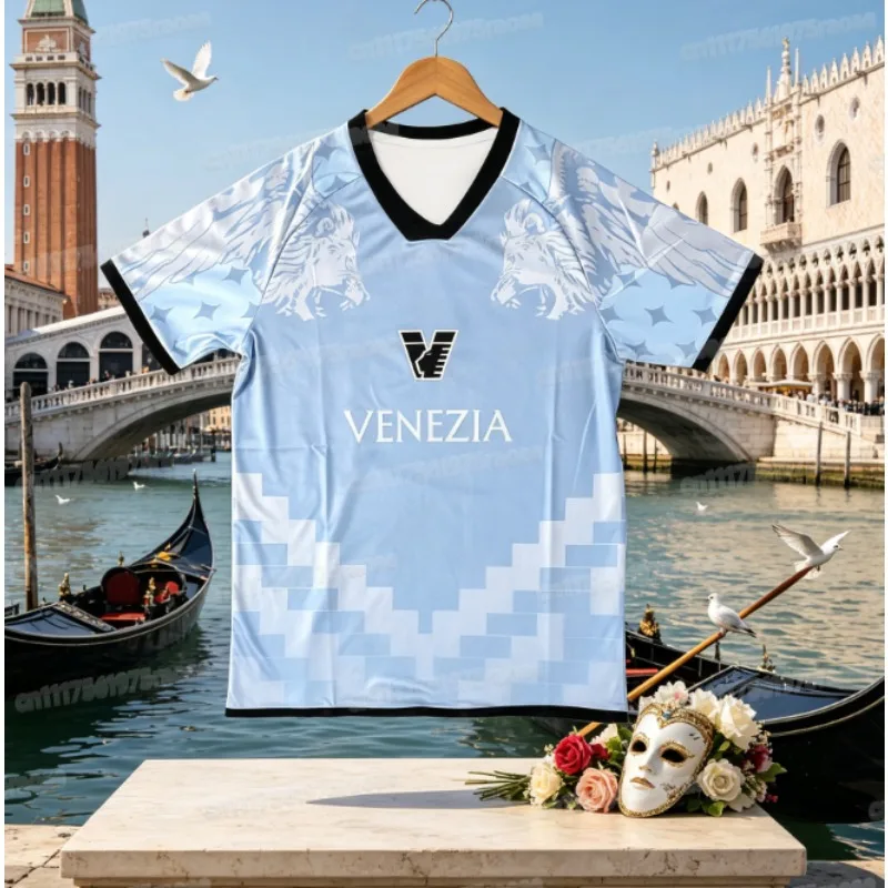 2026 Venice Football Fan Uniform Family Style Casual Sports 3D Printed T-shirt Comfortable Breathable Quick Drying Beach Wear