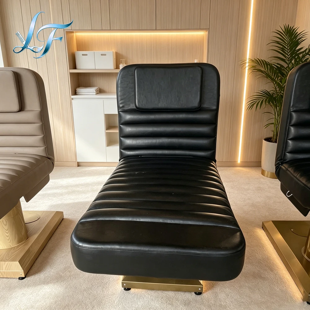 Cama Cosmética Eléctrica de Cuero Sintético para Masaje Facial y de Pestañas, Utilizada en Salones de Belleza Profesionales
