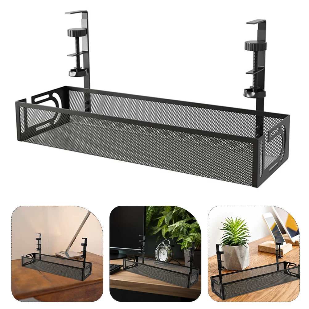 

Sturdy Under Desk Cable Management Tray Organizer For Wire Socket Compact Metal Cord Basket Bracket Space-Saving Wire