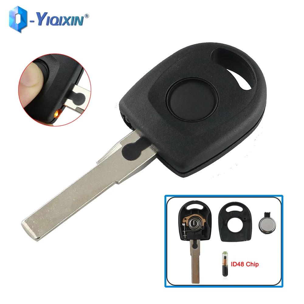 YIQIXIN With Light Blank Car Key Case For VW Polo Golf for SEAT Ibiza Leon B5 Passat For SKODA Octavia Sagitar HU66 Blade ID48