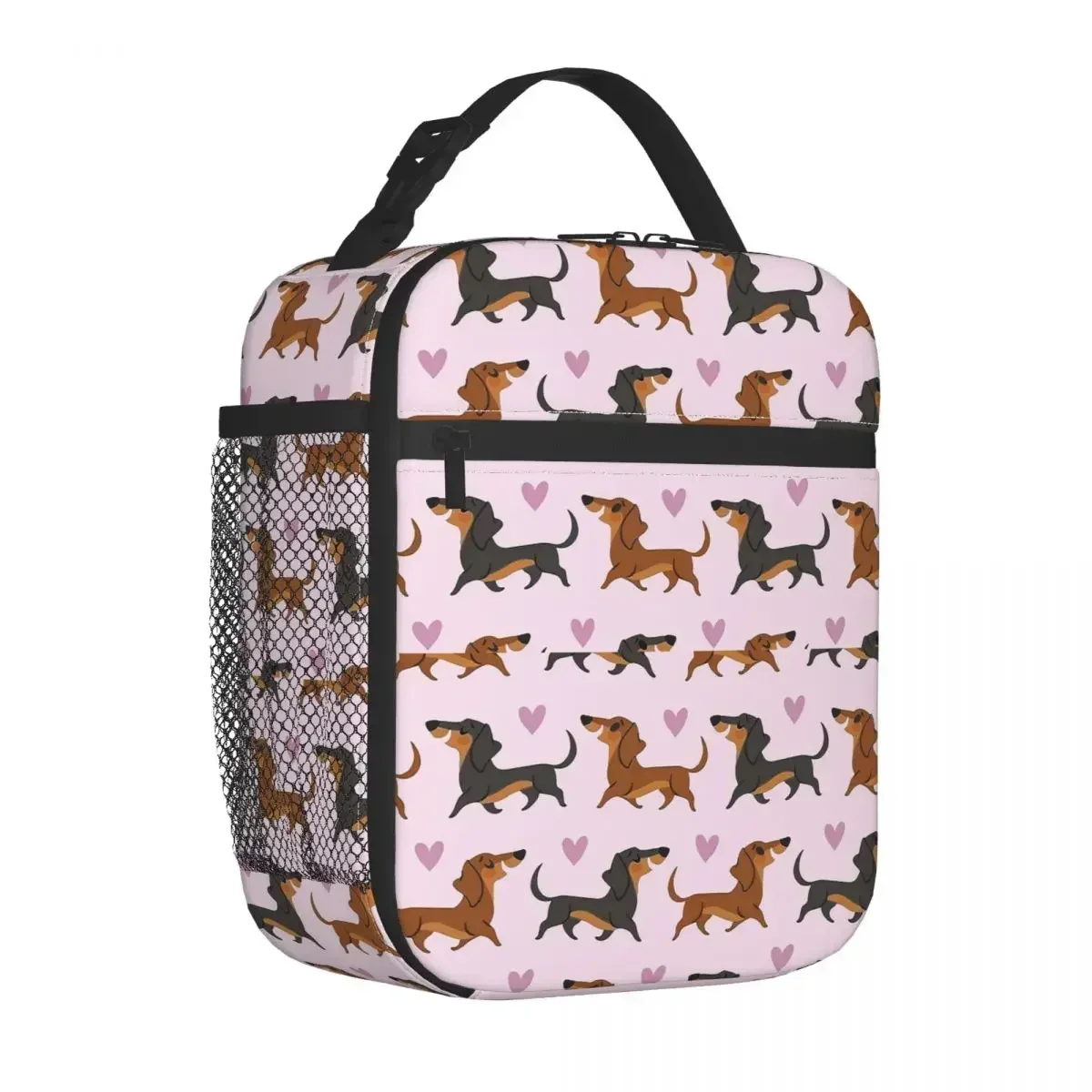 Dachshund Wiener Sausage Doxie Dog Lover Insulated Lunch Bags Cooler Bag Meal Container Tote Lunch Box Food Handbags School