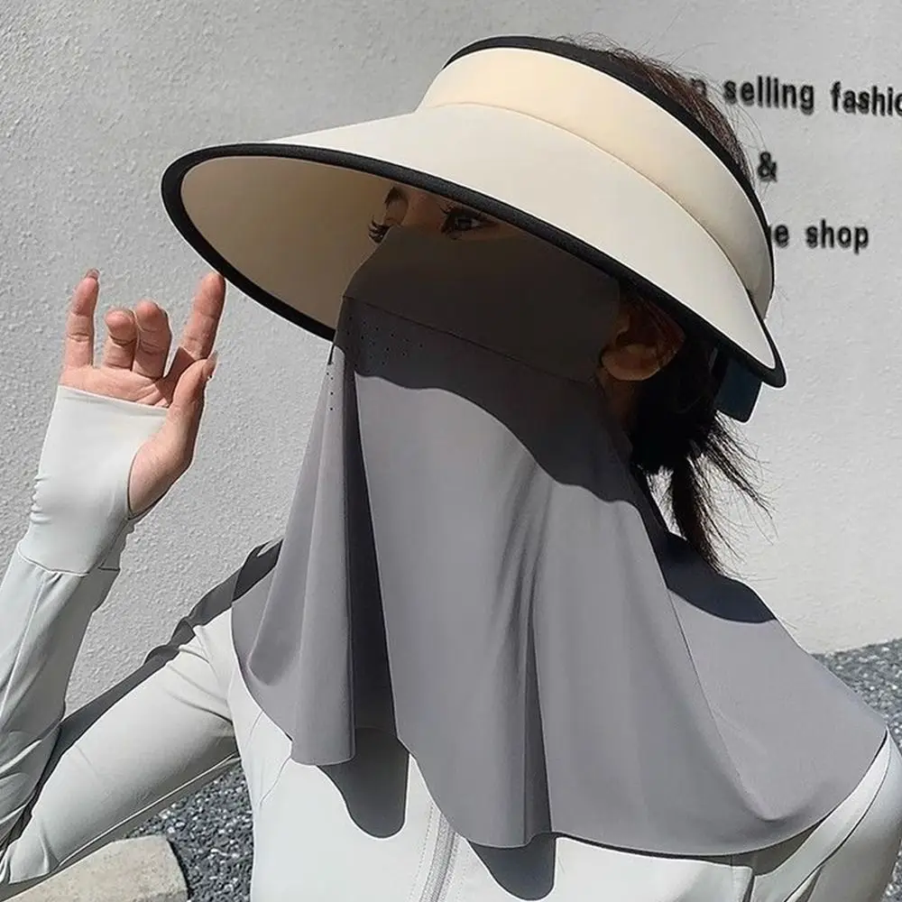 Outdoor Zonnebrandcrème Masker Dames Ijs Zijde Traceless Masker UV-bescherming Zomer Fietsen Zonbescherming Ademend Dunne Cover Gezicht