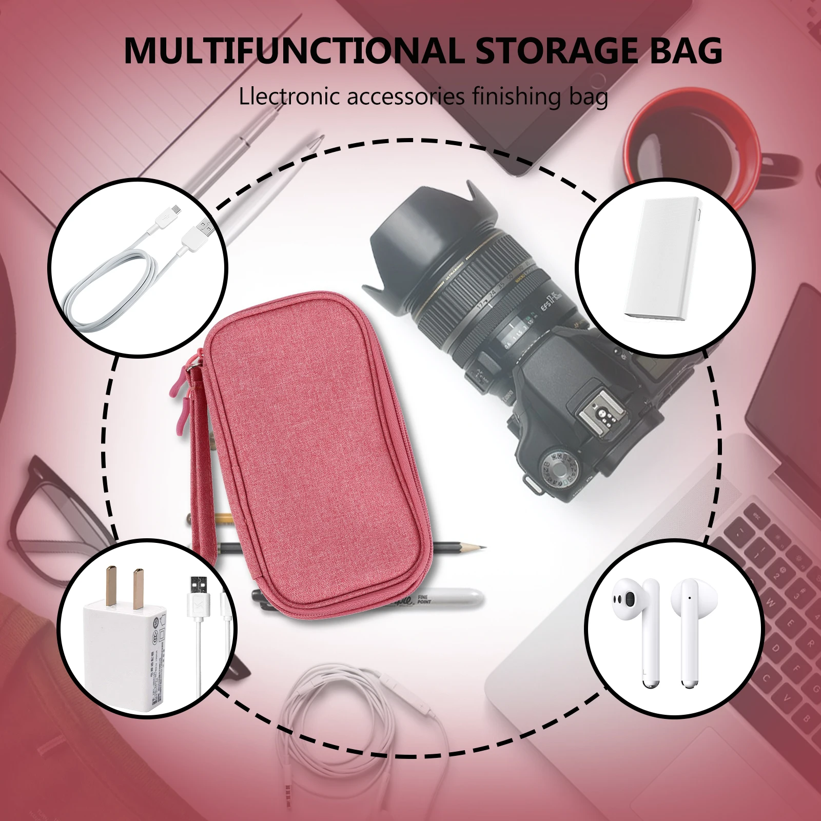

Digital Storage Bag for Data Cables ganizer Earphone Holder Travel Business Trip USB Pouch Portable Storage Solution