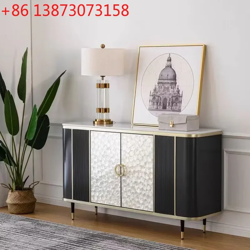 American light luxury shell locker marble living room decorative locker entrance door cabinet