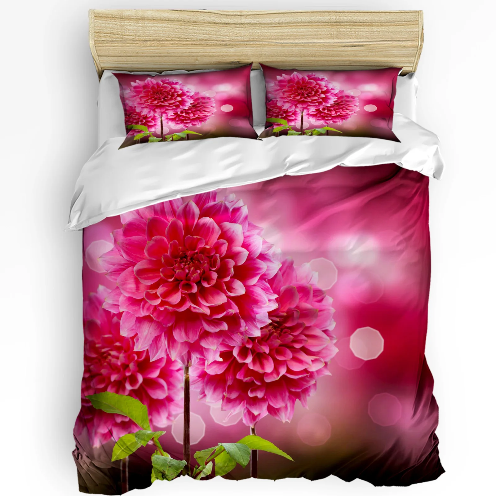 

Red Flowers Leaves Plant Bedding Set 3pcs Boys Girls Duvet Cover Pillowcase Kids Adult Quilt Cover Double Bed Set Home Textile