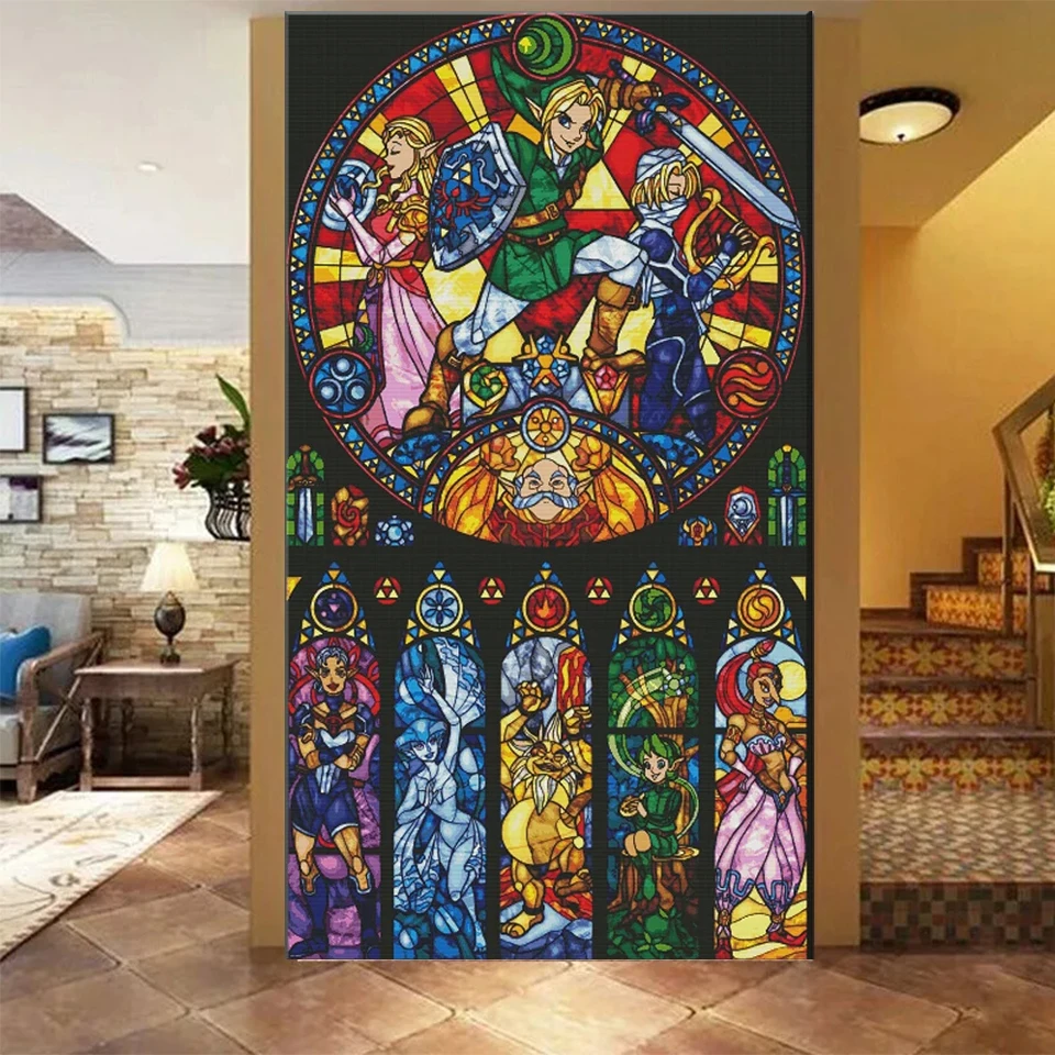 Grande diamante pittura Zelda strass ricamo kit punto croce mosaico decorazioni per la casa cartone animato gioco regalo per la camera dei bambini