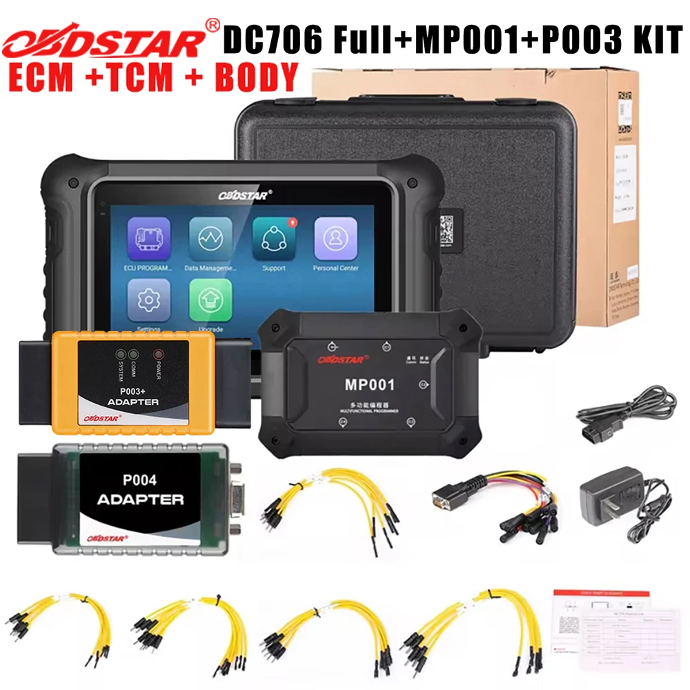 OBDSTAR DC706 ECU Herramienta Versión completa ECM+TCM+BODY ECU Clon por OBD o BANCO con MP001 P003 Set
