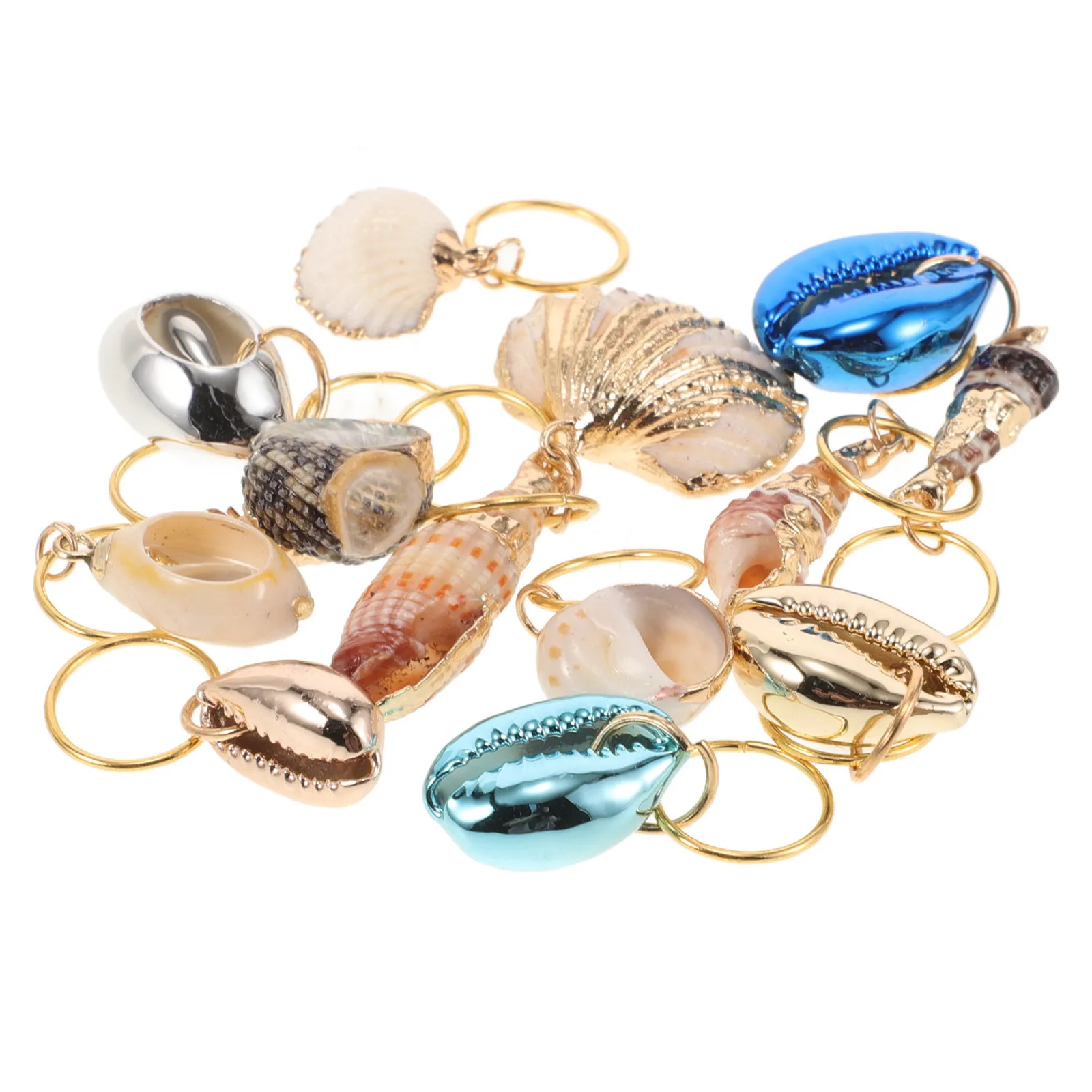 

Набор из 13 колец для волос с подвесками-ракушками, украшения для причесок, аксессуары для праздников и фестивалей