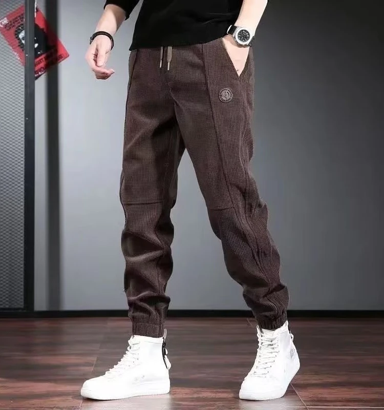 

Men's Casual Sports Pants 2025 New Corduroy Loose Large Size Dstring Autumn Winter Spring Faion Brand Thiened Long Tro...