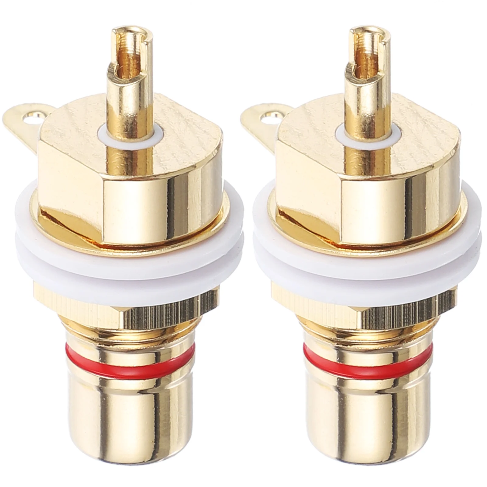 2Pcs Rca Female Socket Connectors Exquisite Craftsmanship Durable Long Time Use Lotus Shape Slot Rca Jacks Converter