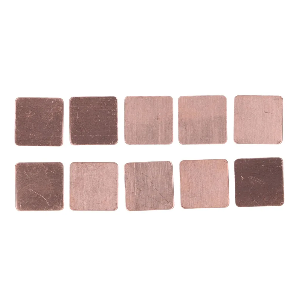 

20 шт. медных прокладок 20*20 мм, толщина 0,3/0,5/0,8 мм на выбор, с высокой теплопроводностью, медные термопрокладки для радиаторов