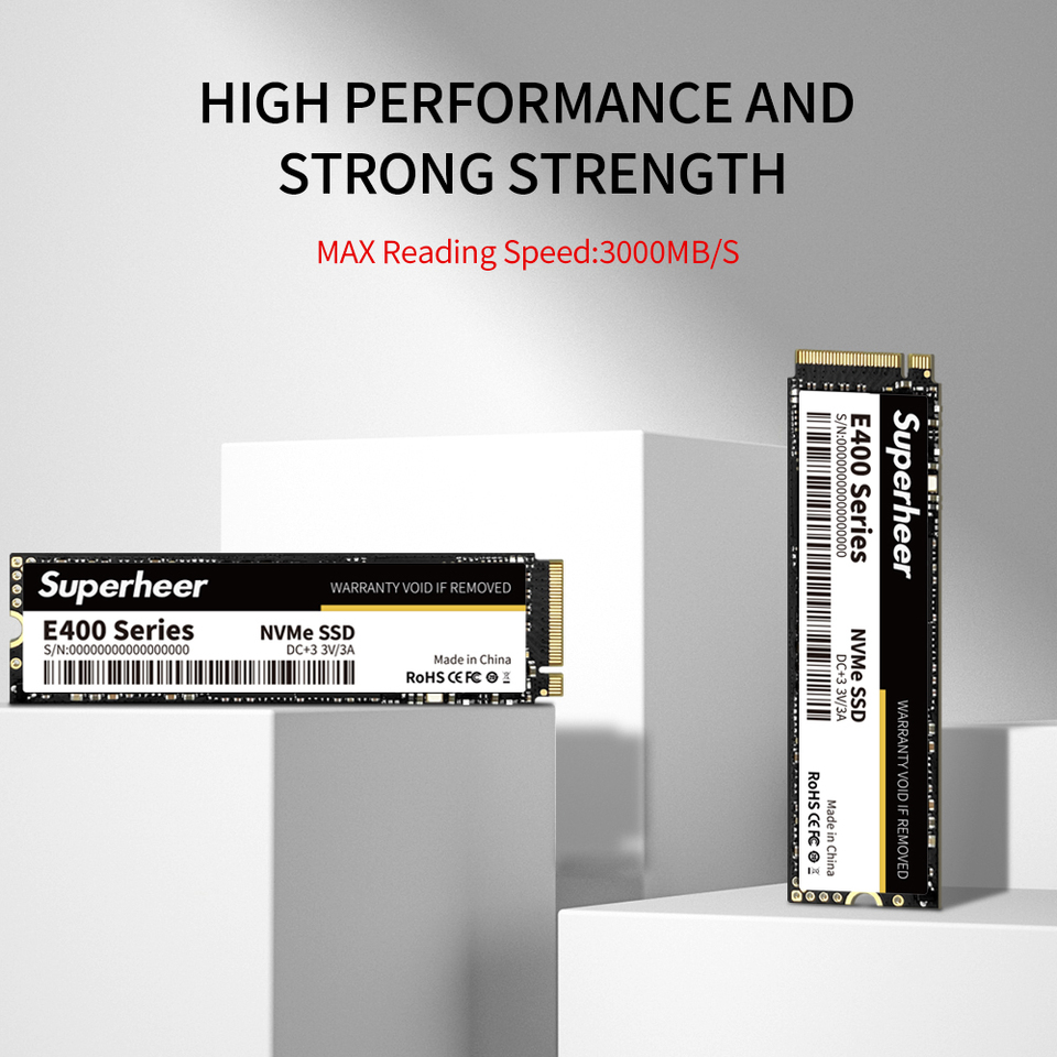 SUPERHEER NVME M2 SSD PCIe 256GB 512GB 128GB 1TB 2tb Hard Drive 2280 Internal Solid State Disk for Desktop Laptop M.2 PCIe 3.0
