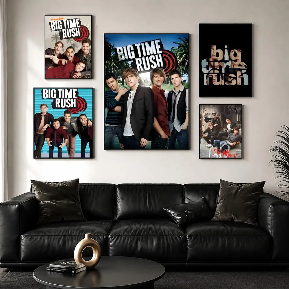 Band B-Big Time R-Rush Poster Wall Poster Self-adhesive Waterproof for Bedroom/e-sports Room Family Life Pet Anime
