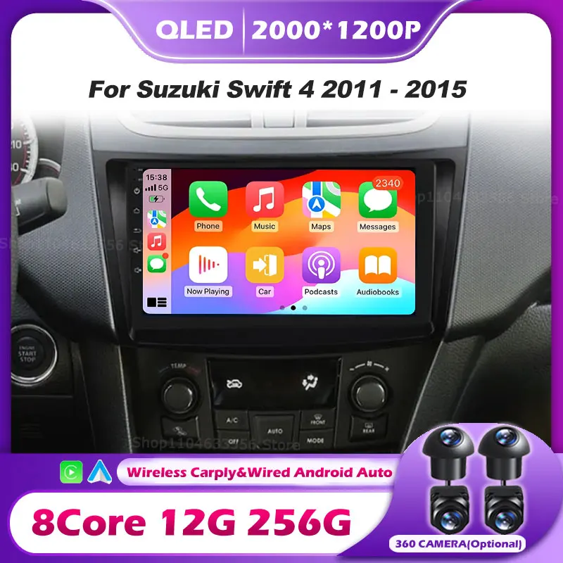 

Автомобильный мультимедийный видеоплеер для Suzuki Swift 4 2011-2015 на Android 16 с беспроводным CarPlay, GPS-навигацией и Bluetooth