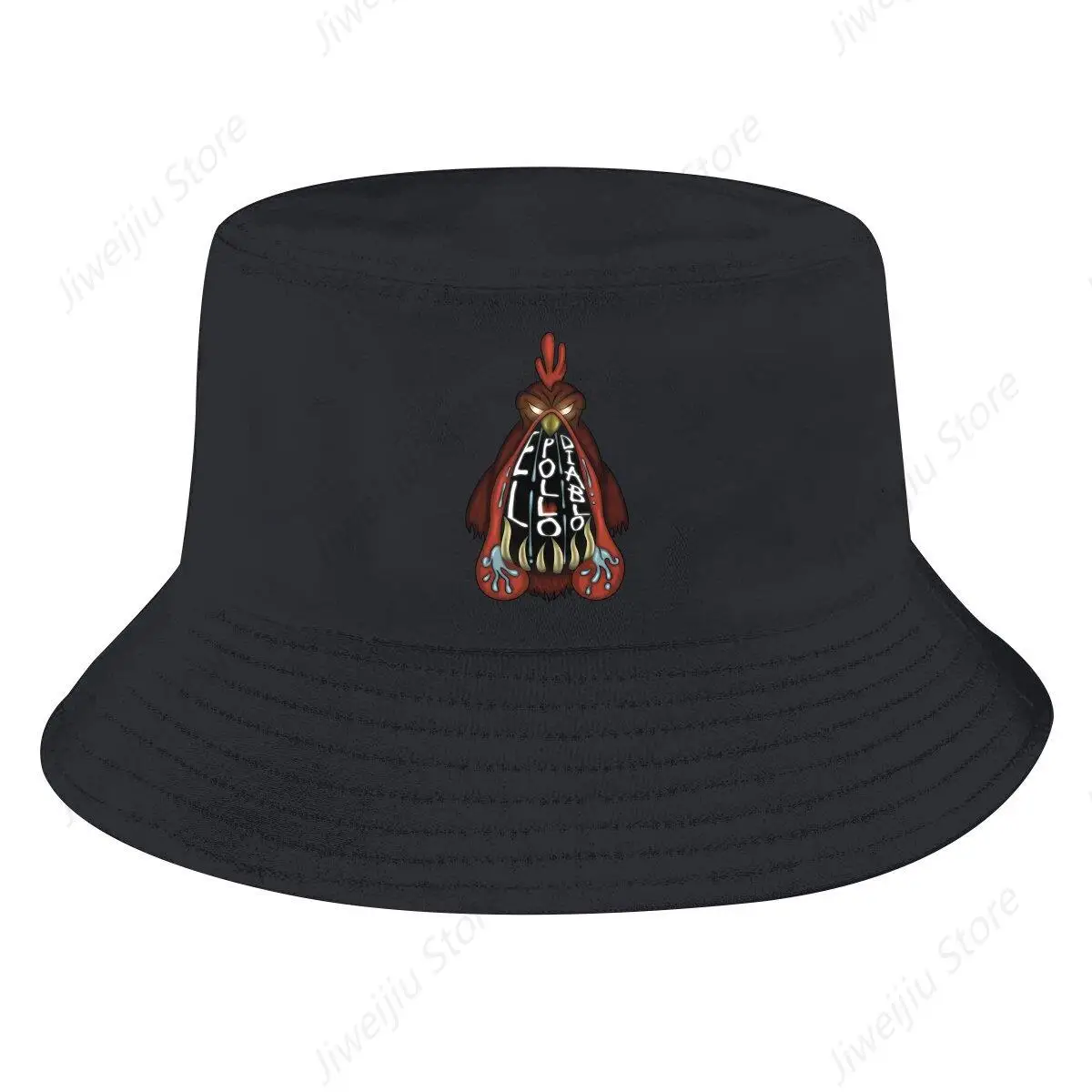 El Pollo Diablo Unisex Bucket Hats Monkey Island Game Hip Hop Fishing Sun Cap Fashion Style Designed