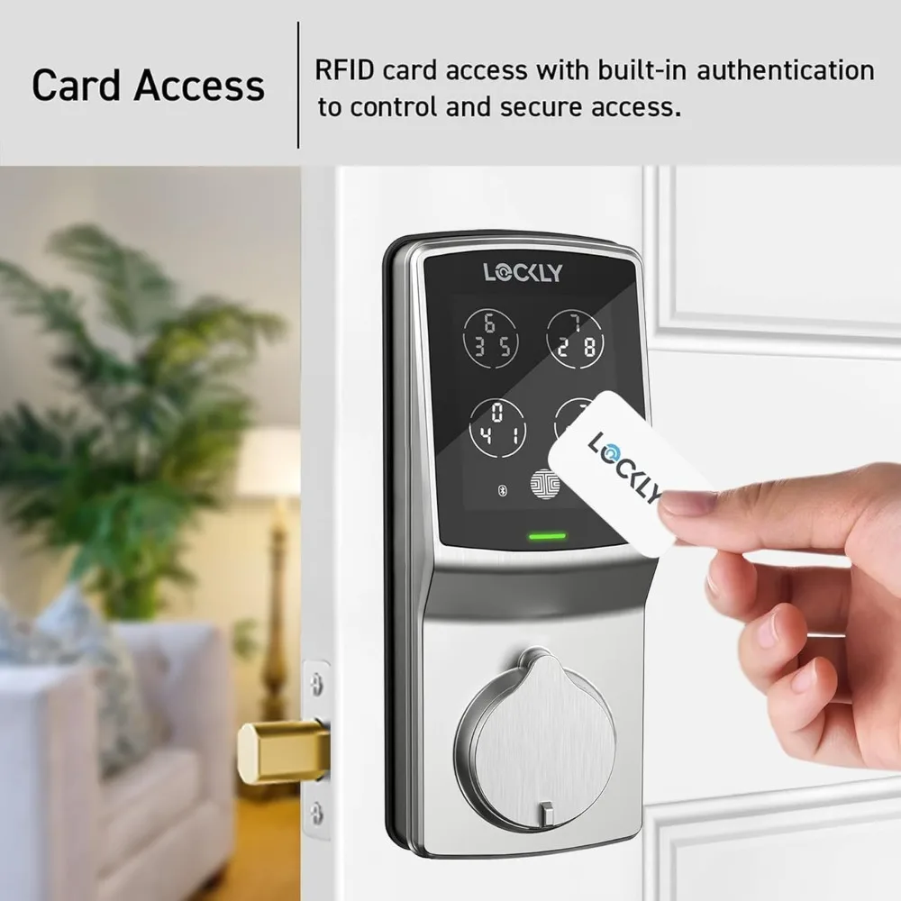 Secure Plus, RFID Card Smart Lock, Keyless Entry Door Lock, Smart Locks for Front Door, PIN Genie® Keypad, 3D Biometric Fingerp