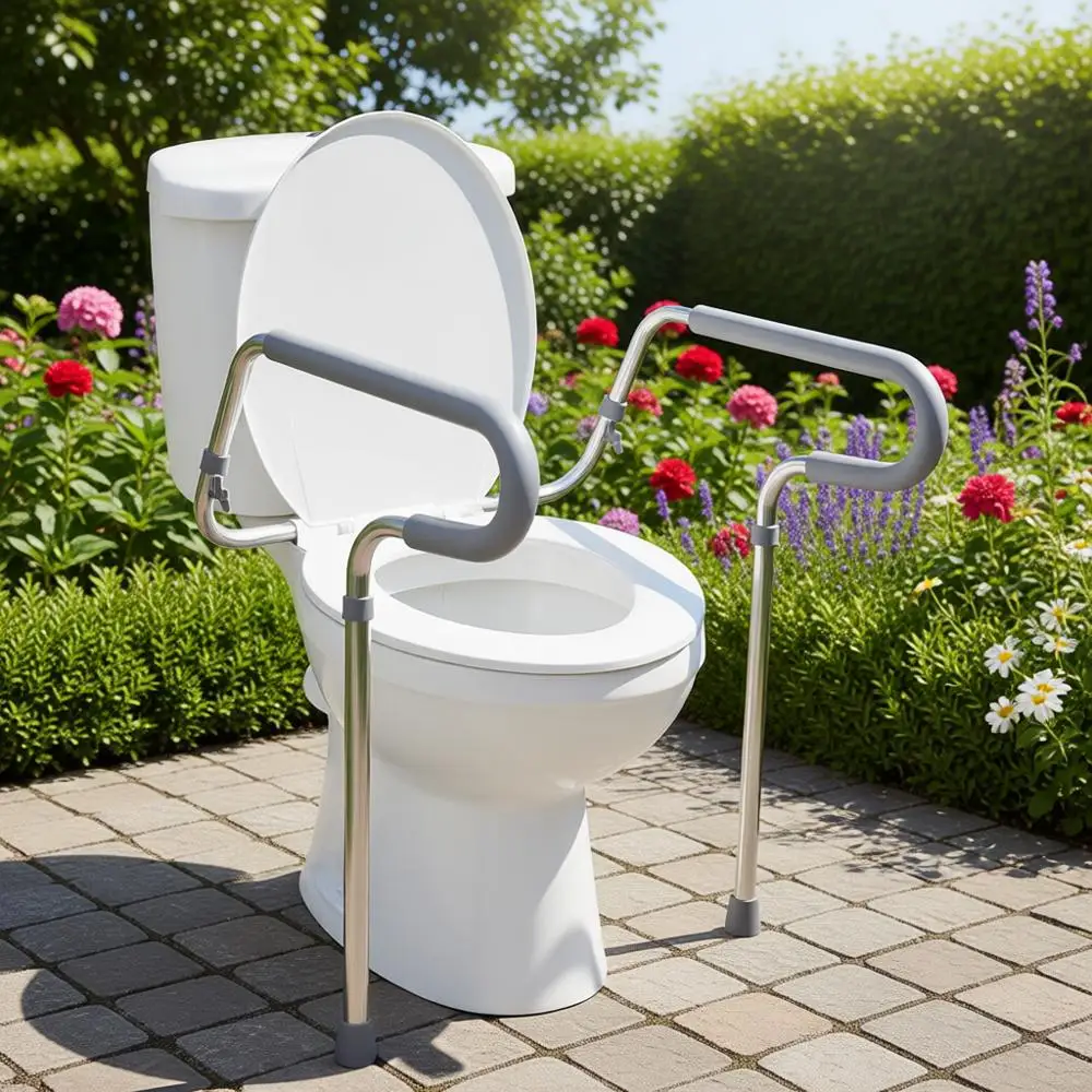 

Медицинские опорные поручни для туалета с противоскользящими накладками для инвалидов или пожилых людей, грузоподъемность 300 фунтов, подлокотники в комплекте