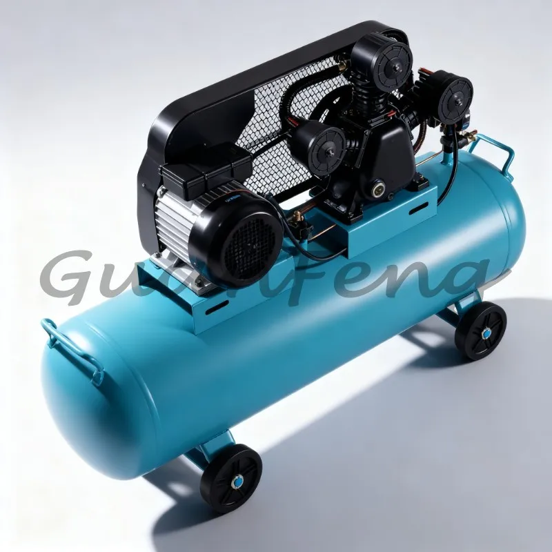 Portable Piston Type Air Compressor 220V 2.2KW 70L Tank, Lubricated Motor 1020rpm Industrial Air Pump for Workshop Use