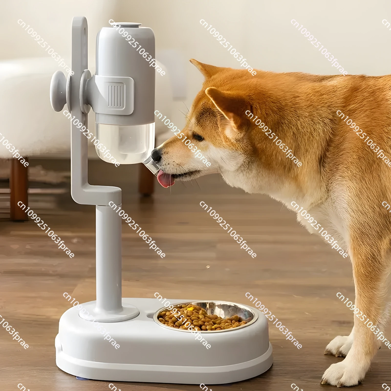 

2 IN 1 Pet Water Bowl Hanging Feeding Bowl Luxury Anti-Inversion Steel Pole Drinking Fountain Bowl for Small Medium Breed Pet