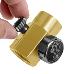 CO2 Filling Adapter Drain Valve + Pressure Gauge Kit for TR21-4 to CGA320 Refill Soda Bottle Cylinder Cartridges Soda Making