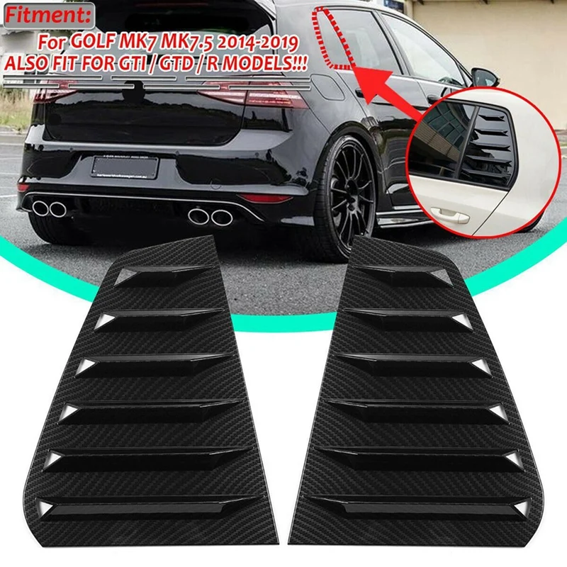 Rear Side Glass Blinds Rear Triangle Window Sharks Gills Decorative Stickers For Cars For VW Golf MK7 MK7.5 GTI / GTD