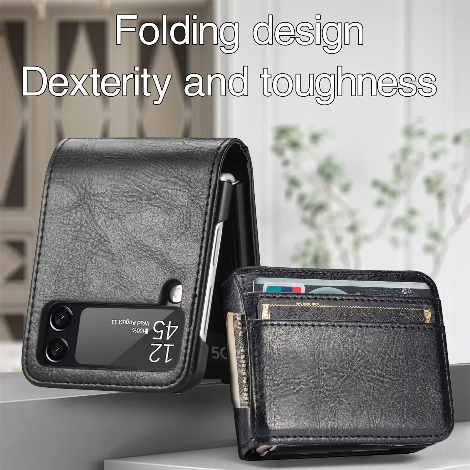 for Samsung Z Flip 4 3 6 5 2 1 Flip6 flip5 flip2 Leather Case for Samsung Galaxy Z Flip 4 3 5G Flip3 Flip4 Phone Accessories