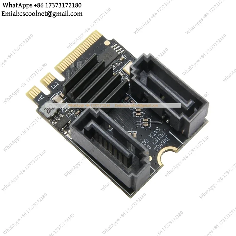 M.2 Key A+E to 2 Port SATA 3.0 Expansion Card PCle 3.0 WIFI NGFF 2230 SSD Adapter for PC Computer
