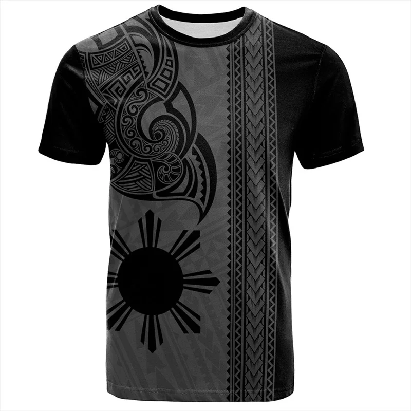 Vintage 3D Printing Philippines Filipinos Emblem T Shirt Philippines Tribal Styles Graphic Tee Shirts Kid Fashion Clothing Tops