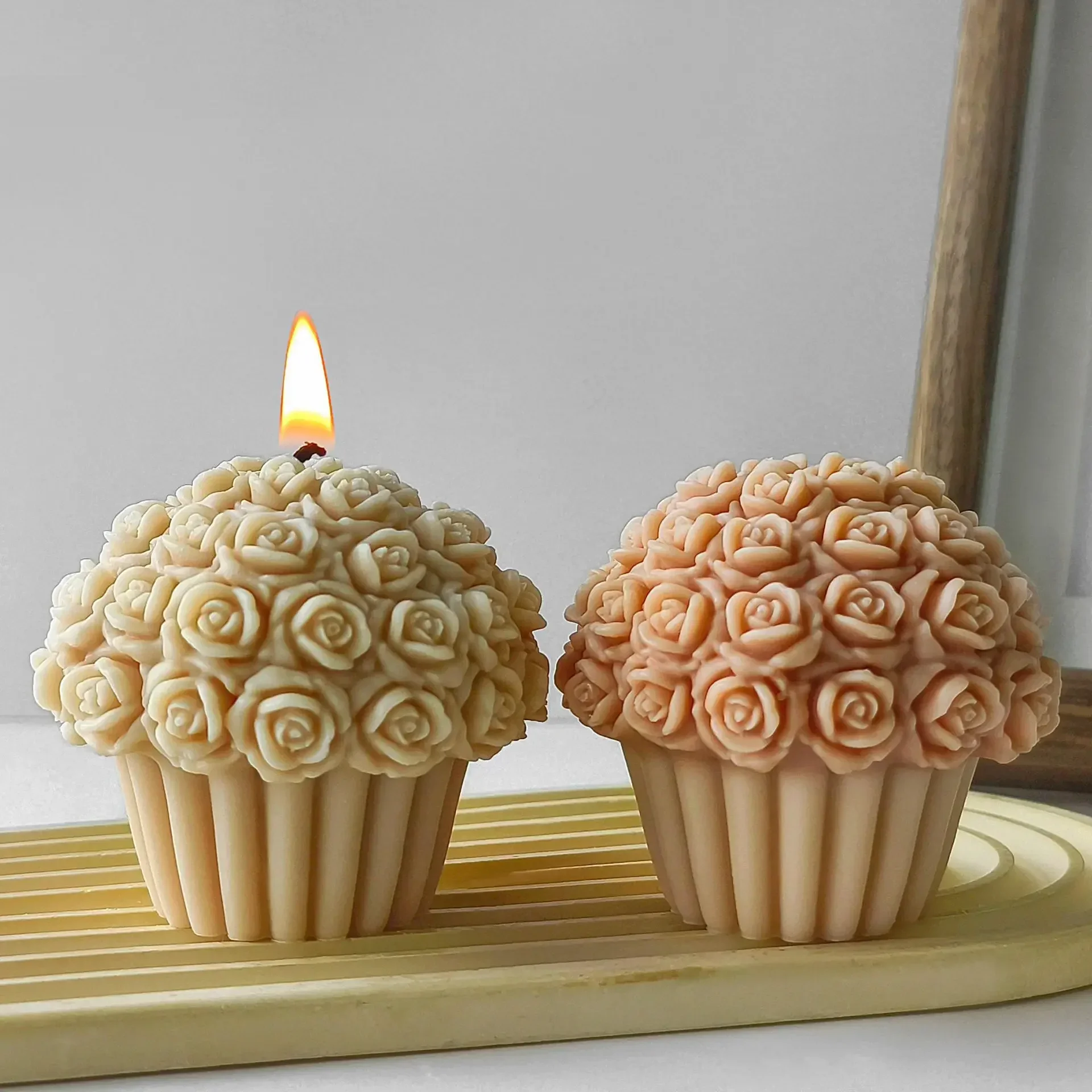 

Flower Basket Cake Mould DIY Aroma Candle Diffuser Stone Gift Gypsum Ornament Mould