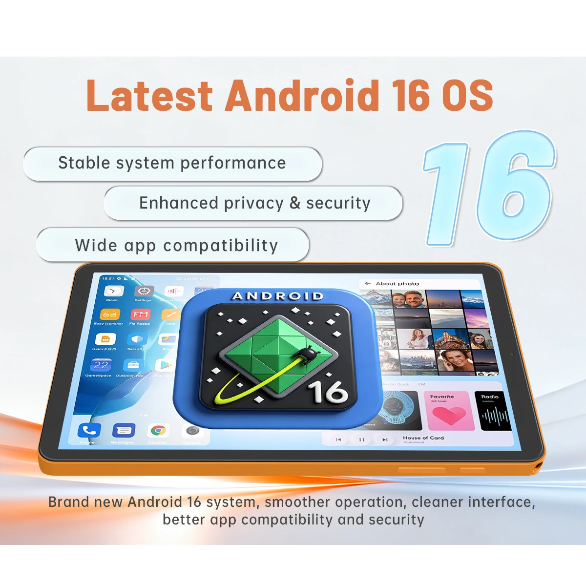 Bild 5: 2026 Neues Android 16 4G LTE Tablet-PC 8,68 Zoll T616 Octa-Core 16GB RAM 64GB ROM 2T Erweiterbar 5000mAh 5G WiFi 90HZ GPS TF SIM Tablet