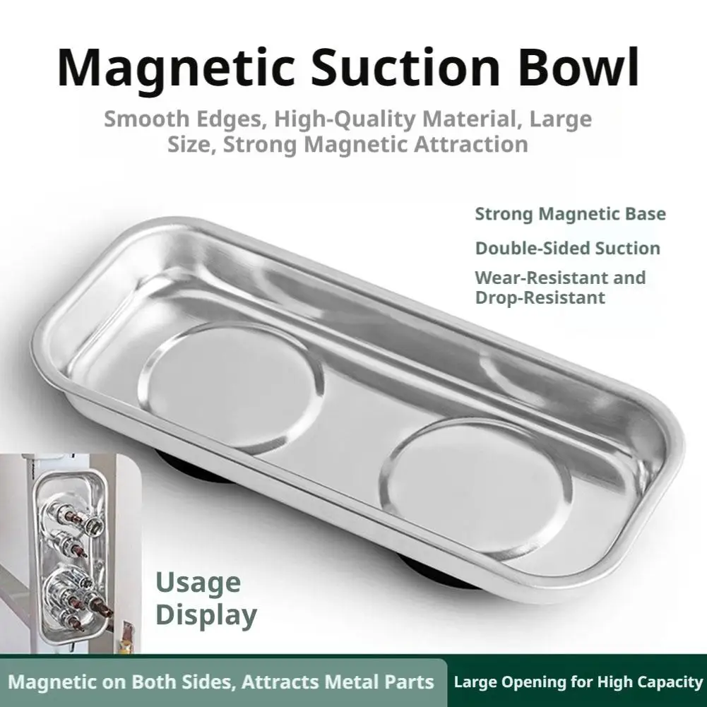 Rafford Magnetic Bowl For Screws,Magnetic Bowls For Holding Nuts and Bolts, Small Parts,Pins,Tools,Plate,Dish,Set,Tray,Round