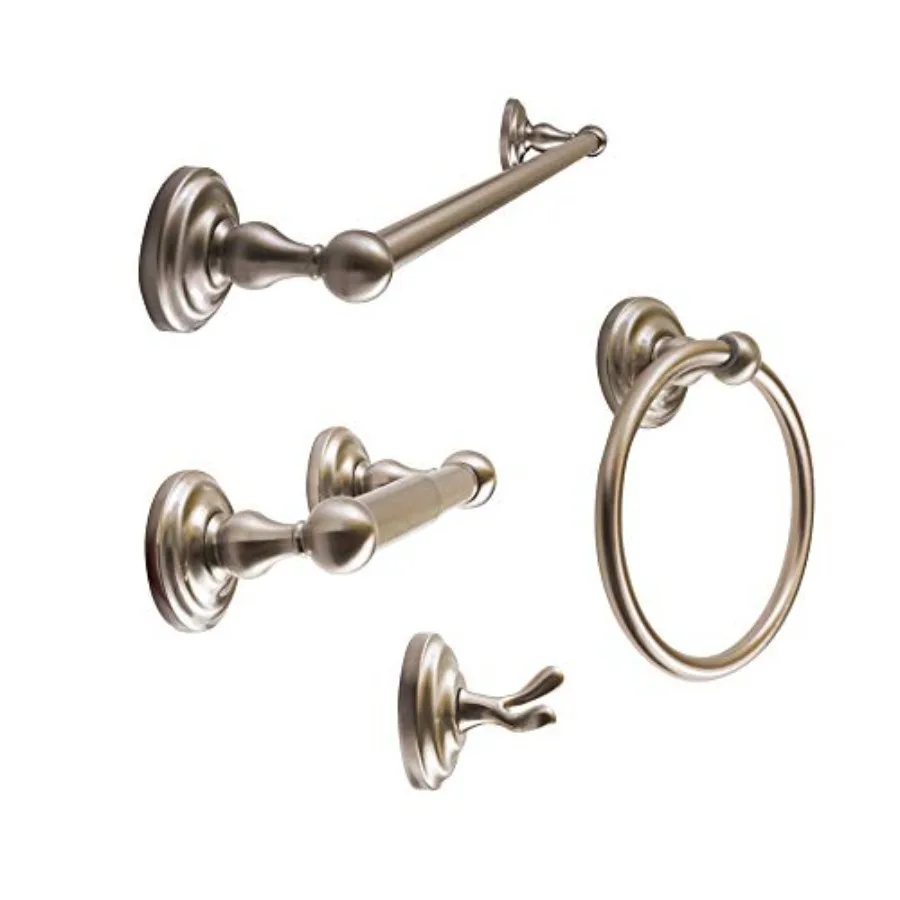 

Комплект современных аксессуаров для ванной комнаты SENTO ROBIKI из никелированной стали: крючок для халата, держатель для туалетной бумаги, кольцо для полотенец, 24-дюймовая вешалка для полотенец