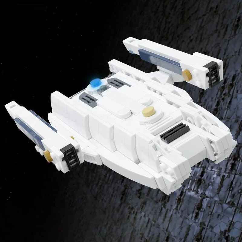 Military Space Cruiser Model MOC Building Bricks War Equipment Modular Technology Gifts Holiday Assemble Children Toys Suit