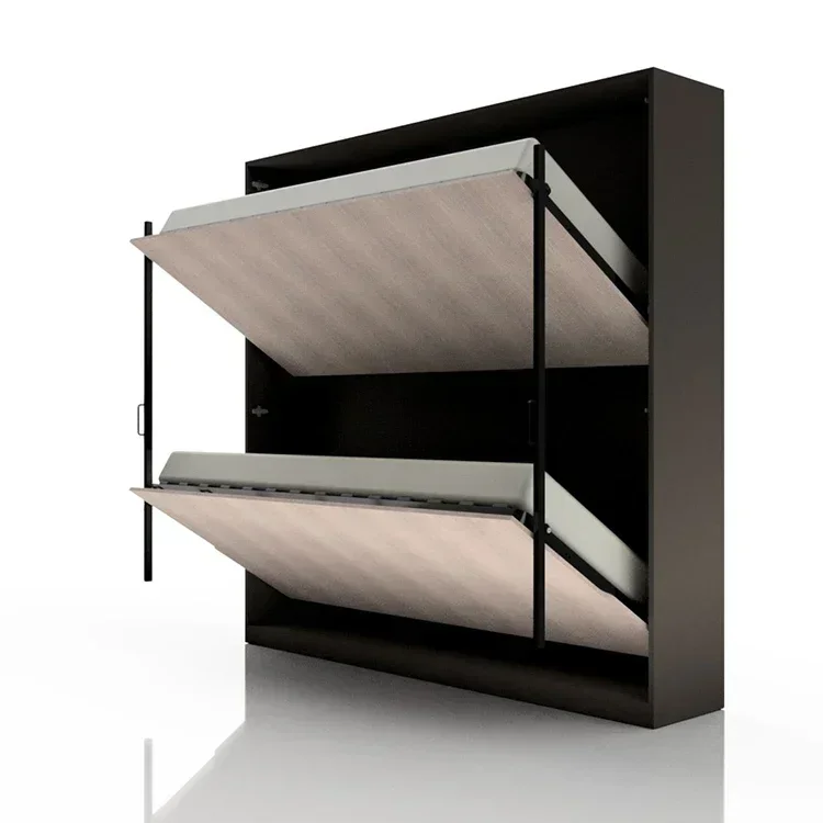 2026 New Design Manual Horizontal Folding Space-Saving Murphy Bed Hardware Kit with Bunk Wall Bed Mechanism Wood Panel Style