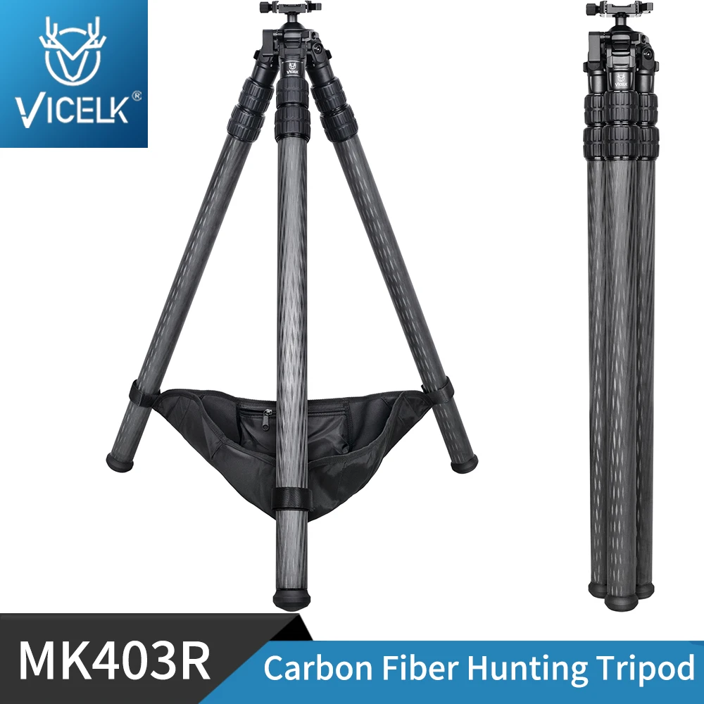 

VICELK MK403R Carbon Fiber Tripod with Arca Swiss Quick Release, 360° Rotating for Shooting, Hunting and Outdoors,Load 40kg