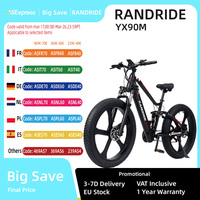 RANDRIDE YX90M Electric Bike 1000W Brushless Motor 48V13.6Ah Battery 26'' CST Fat Tire Adult E-bike 45km/h Max Speed Led light