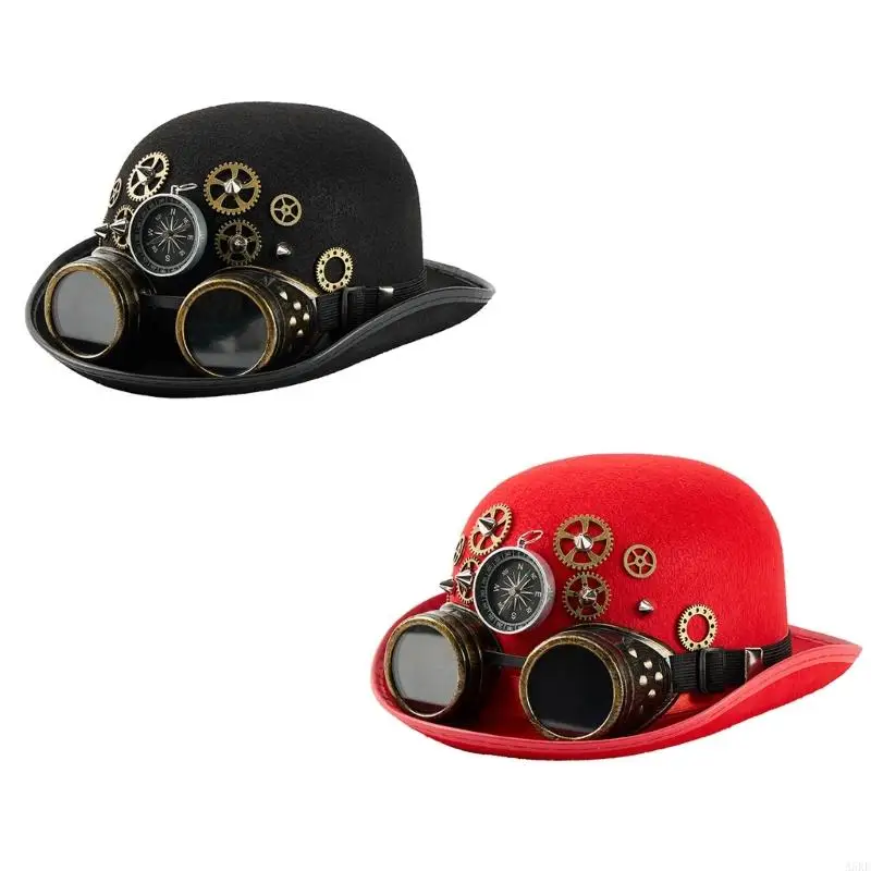 

Steampunk Styles Oval Top Hat With Removable Goggles And Compasses Halloween Costume Accessory for Women and Men